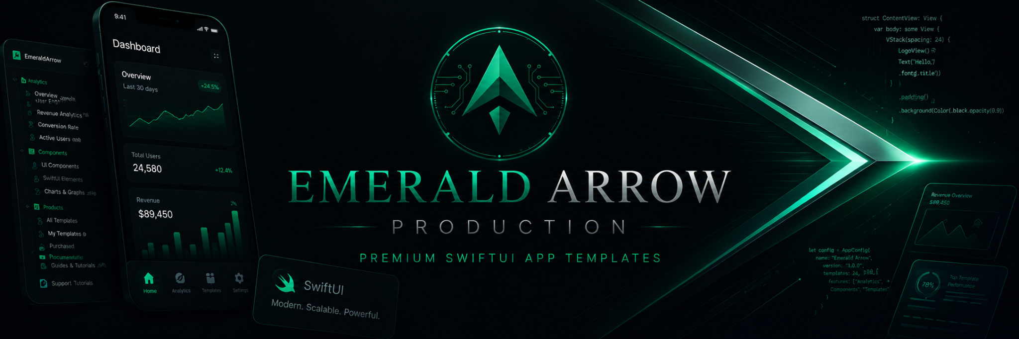 Emerald Arrow iOS project preview