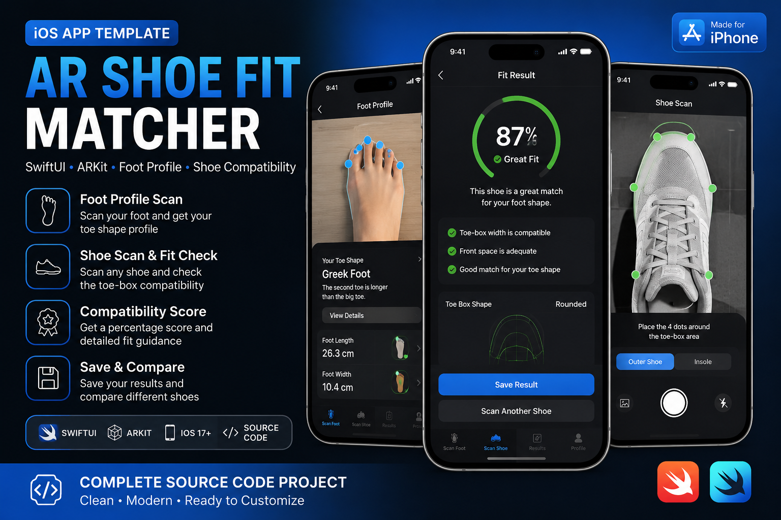 AR Shoe Fit Matcher SwiftUI Template preview