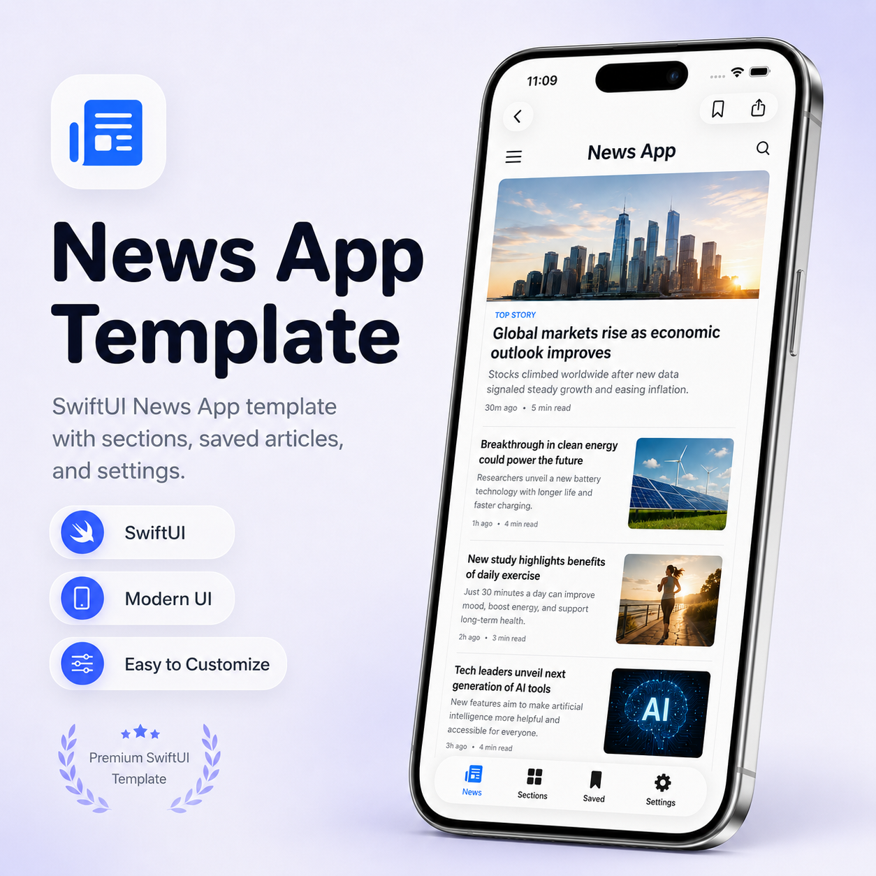 News App Template preview